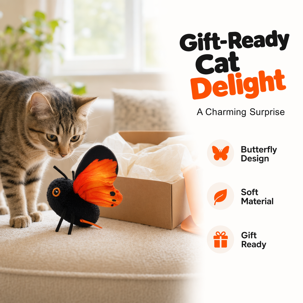 🦋🐱 Smart Sensing Flapping Butterfly Toy – 50% OFF! 🐈Perfect Playmate for Pets！Motion-activated, realistic flight, interactive fun – keeps your cat engaged for hours. 🔥✨