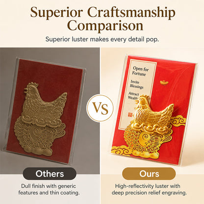 Traditional Zinan Temple Golden Chicken Ornament