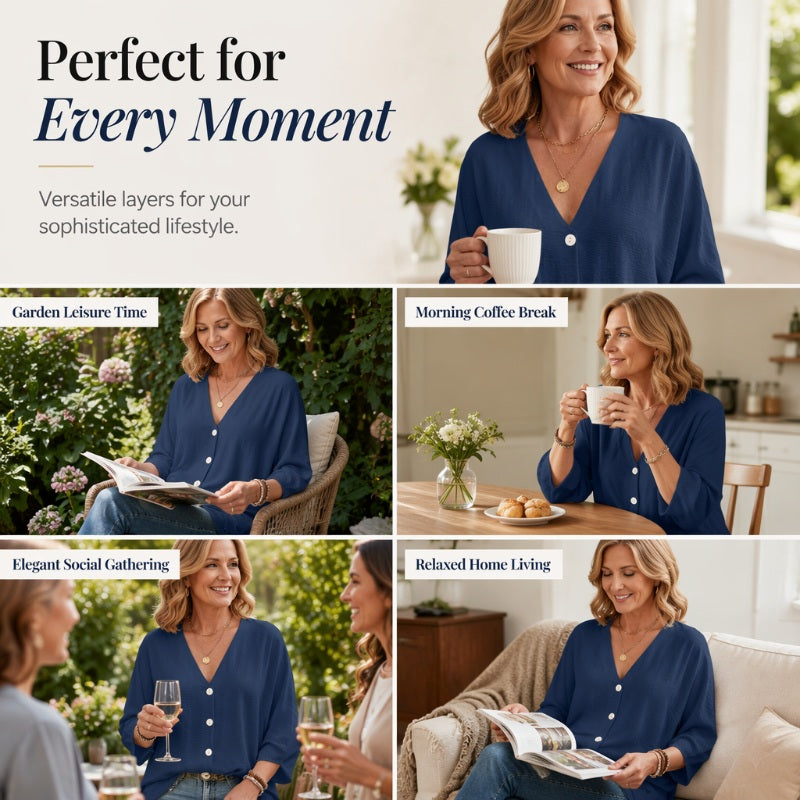 ⌛Limited-Time Offer-Women’s V-Neck Button Up Cardigan Casual Shirt