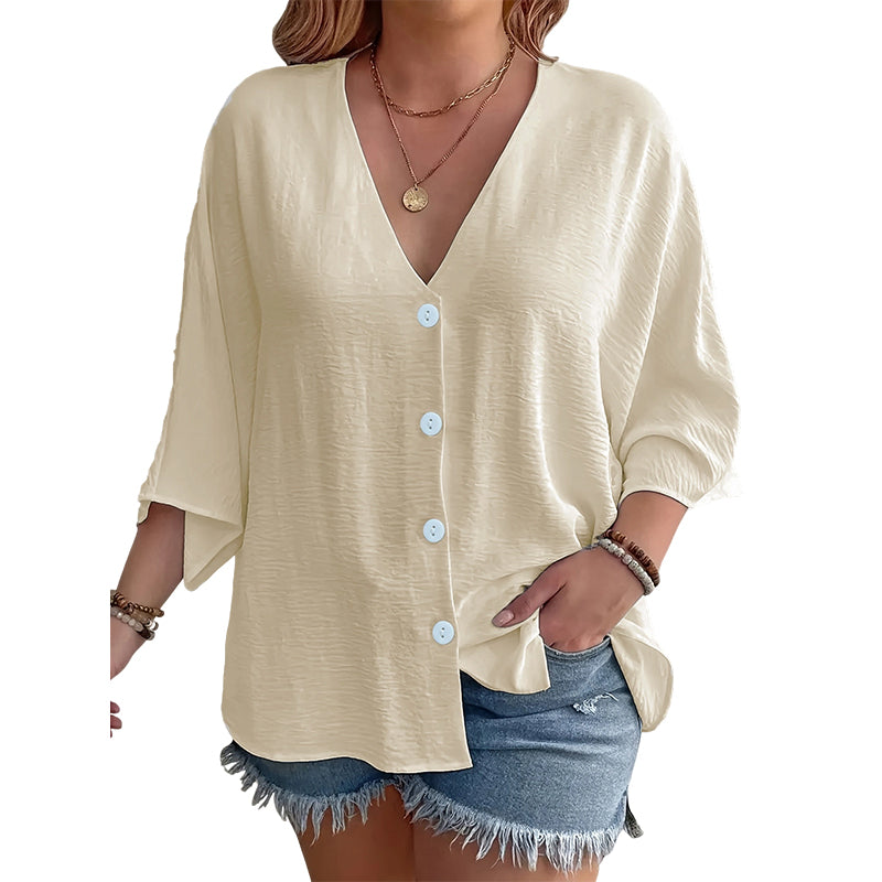 ⌛Limited-Time Offer-Women’s V-Neck Button Up Cardigan Casual Shirt