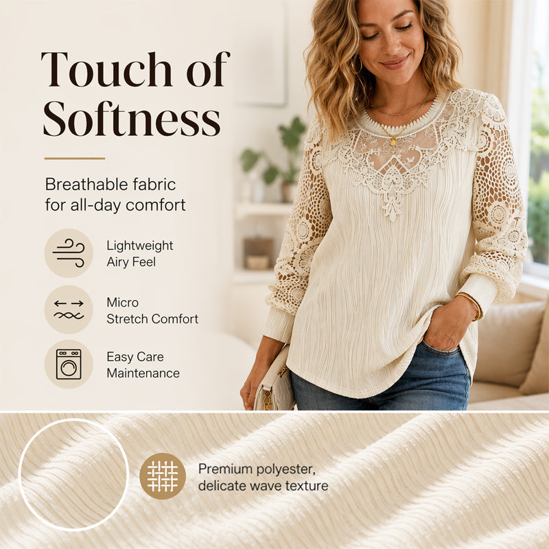 ⌛Limited-Time Offer-Women's Elegant Lace Patchwork Top