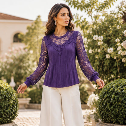 ⌛Limited-Time Offer-Women's Elegant Lace Patchwork Top