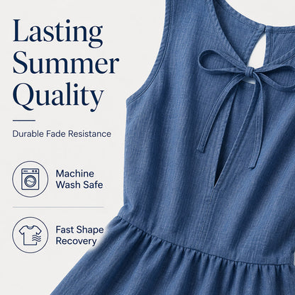 Women's Casual Sleeveless Ruffle Hem Mini Dress