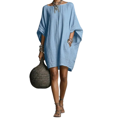 🌿Cotton And Linen Oversized Batwing Sleeve Dress
