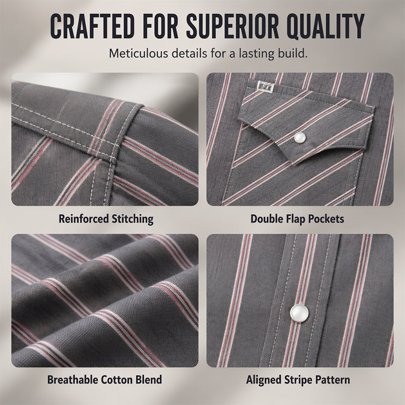 ⌛Limited-Time Offer-Men's Classic Fit Short Sleeve Striped Shirt