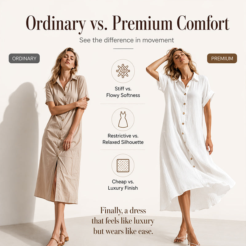 ⌛Limited-Time Offer-Women's Short Sleeve Shirt Dress