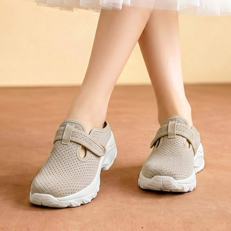 👟 LIMITED-TIME 50% OFF! Women's Adjustable Strap Comfort Lift Walking Shoes, Breathable Mesh Slip-On Platform Clogs