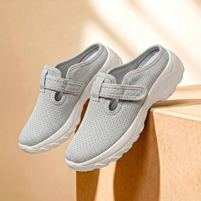 👟 LIMITED-TIME 50% OFF! Women's Adjustable Strap Comfort Lift Walking Shoes, Breathable Mesh Slip-On Platform Clogs