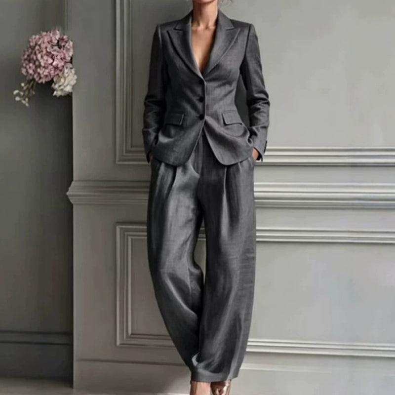 ⌛Fall Collection Launch Sale-Women's Casual Blazer & Trousers 2-Piece Suit