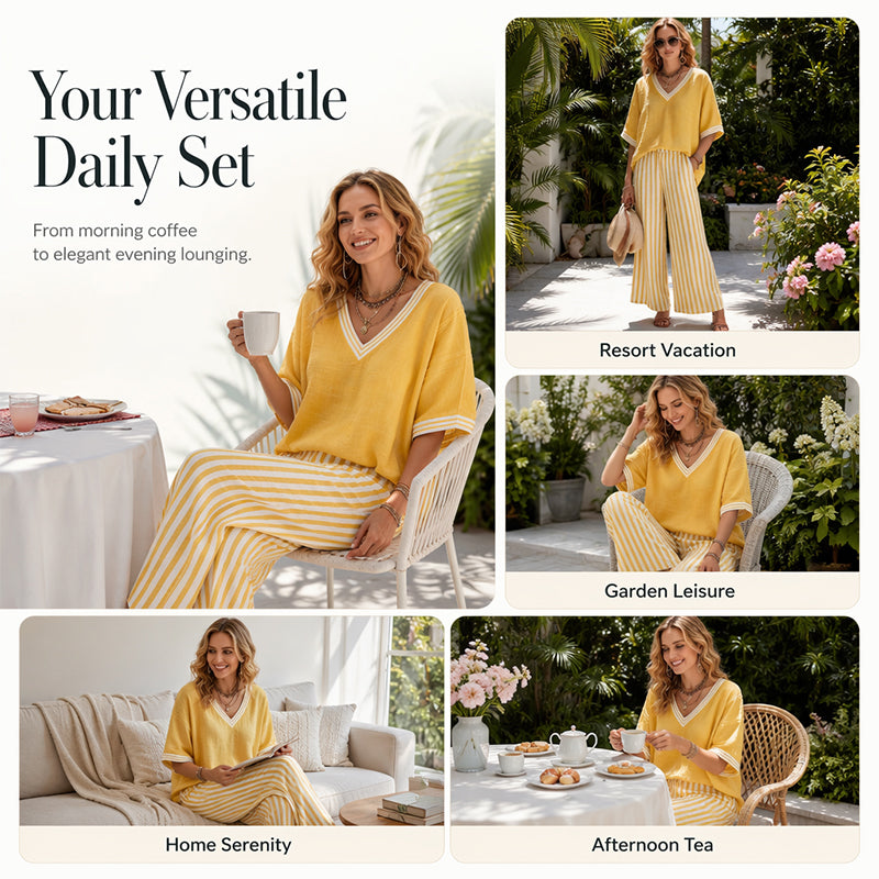 ⌛Limited-Time Offer-Women's Casual Striped Two-Piece Set