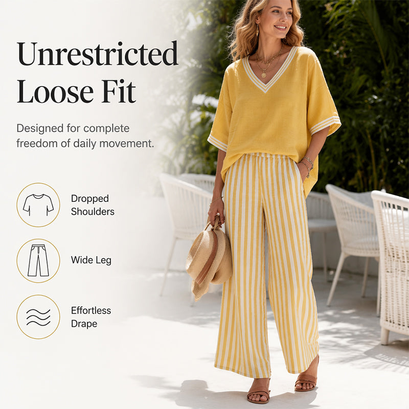 ⌛Limited-Time Offer-Women's Casual Striped Two-Piece Set