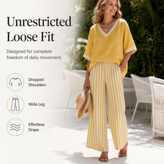 ⌛Limited-Time Offer-Women's Casual Striped Two-Piece Set
