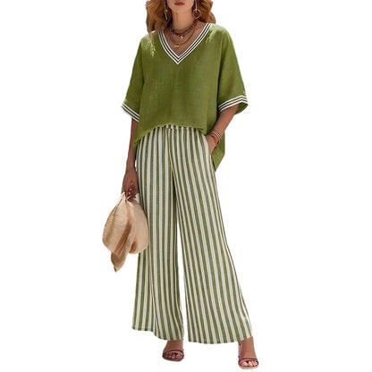 ⌛Limited-Time Offer-Women's Casual Striped Two-Piece Set