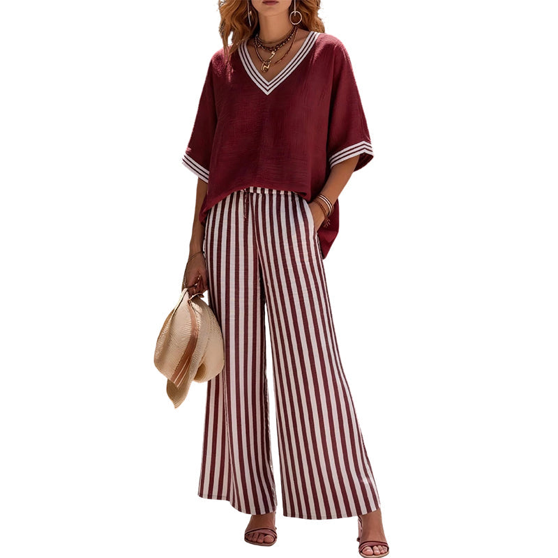 ⌛Limited-Time Offer-Women's Casual Striped Two-Piece Set