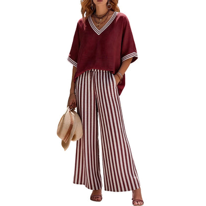 ⌛Limited-Time Offer-Women's Casual Striped Two-Piece Set
