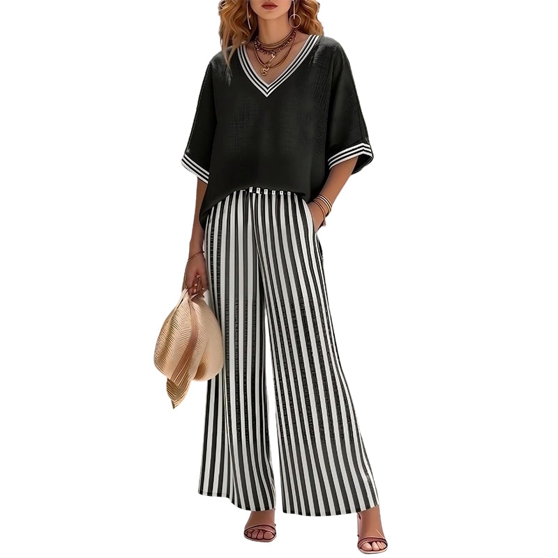 ⌛Limited-Time Offer-Women's Casual Striped Two-Piece Set
