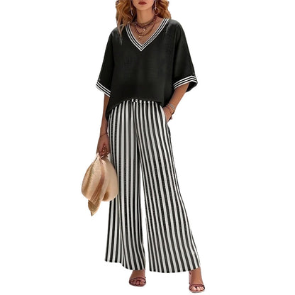 ⌛Limited-Time Offer-Women's Casual Striped Two-Piece Set