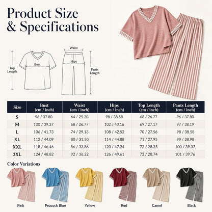 ⌛Limited-Time Offer-Women's Casual Striped Two-Piece Set