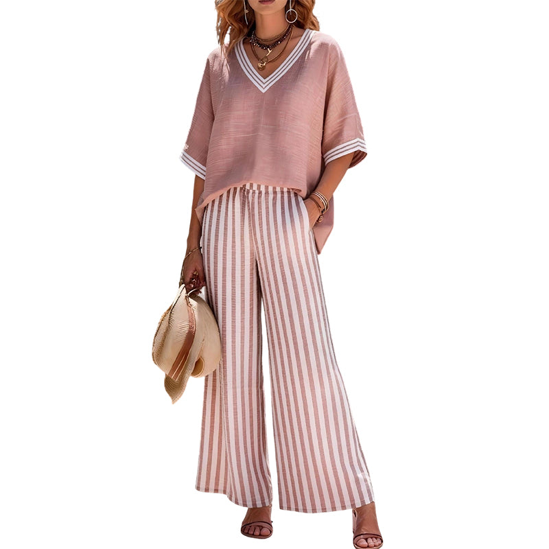 ⌛Limited-Time Offer-Women's Casual Striped Two-Piece Set