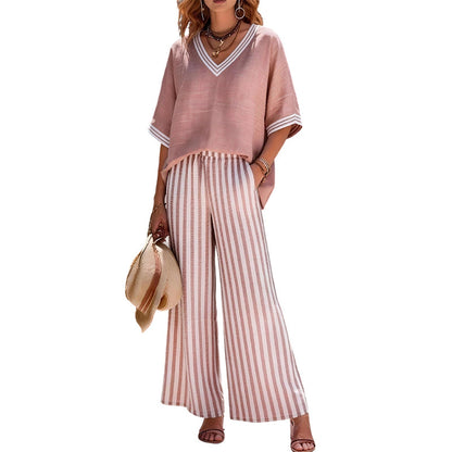 ⌛Limited-Time Offer-Women's Casual Striped Two-Piece Set