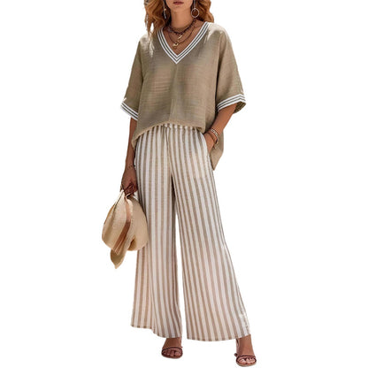 ⌛Limited-Time Offer-Women's Casual Striped Two-Piece Set