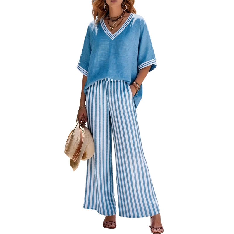 ⌛Limited-Time Offer-Women's Casual Striped Two-Piece Set