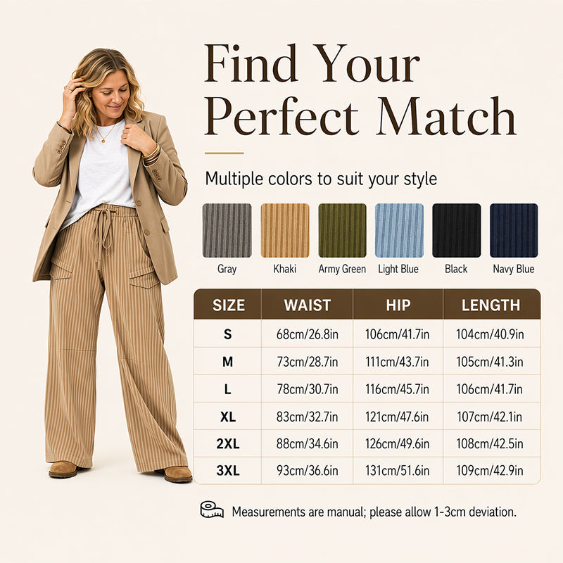 ⌛Limited-Time Offer-Women's Ribbed Drawstring Straight-Leg Trousers