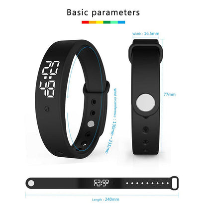 ⌚50% OFF NOW ! 🏃Student Digital Sports Wristband – Pedometer Vibration Alarm Silicone Watch for Kids Teens