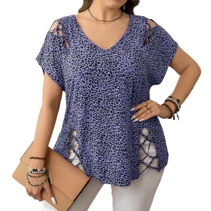 ⏳LAST DAY SALE ONLY ￡18.99!!🔥Women's Leopard Print Loose V-Neck T-Shirt