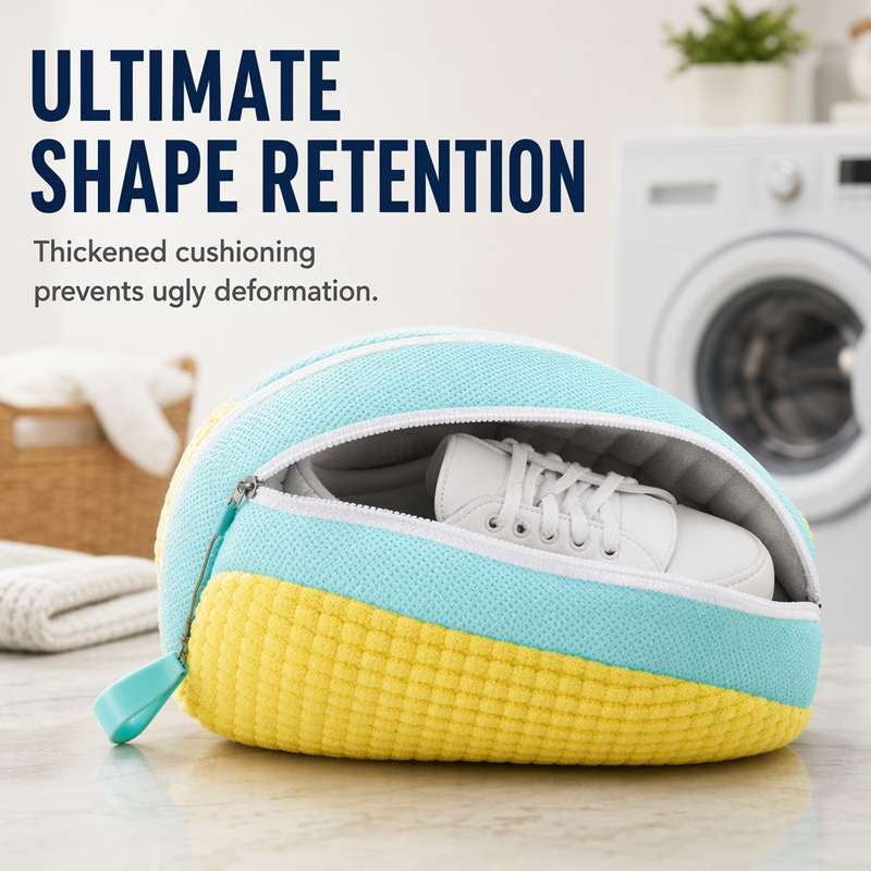 🧺 LIMITED-TIME 50% OFF! Premium Shoe Laundry Wash Bag, Shock-Absorbing Mesh Shoe Washing Protector Bag with Zipper