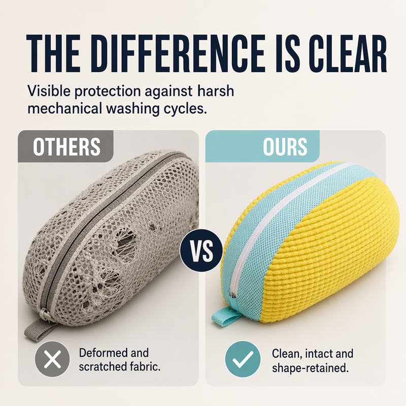 🧺 LIMITED-TIME 50% OFF! Premium Shoe Laundry Wash Bag, Shock-Absorbing Mesh Shoe Washing Protector Bag with Zipper