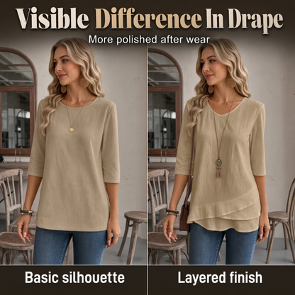⌛Limited-Time Offer-Women's Asymmetric Casual Solid Round Neck Top