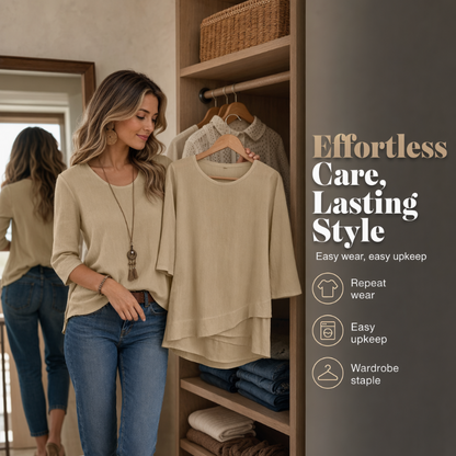 ⌛Limited-Time Offer-Women's Asymmetric Casual Solid Round Neck Top