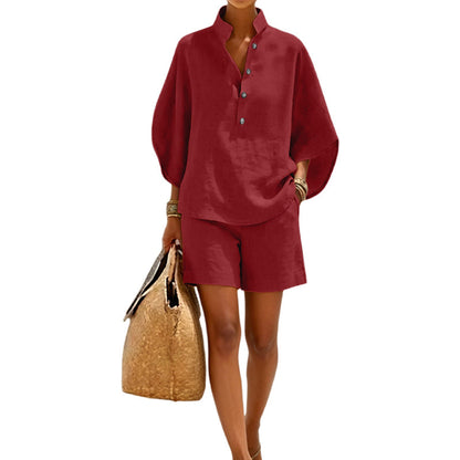 ⌛Limited-Time Offer-Women's Minimalist Casual Top & Shorts Set