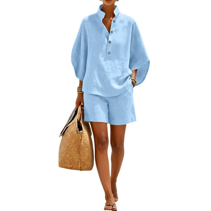 ⌛Limited-Time Offer-Women's Minimalist Casual Top & Shorts Set