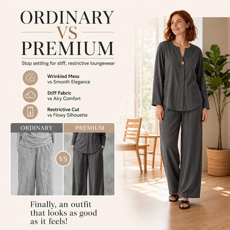 ⌛Limited-Time Offer-Women's Casual Shirt & Wide Leg Pants Set