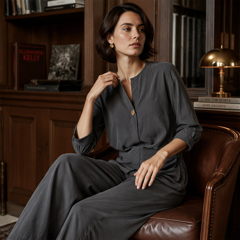 ⌛Limited-Time Offer-Women's Casual Shirt & Wide Leg Pants Set