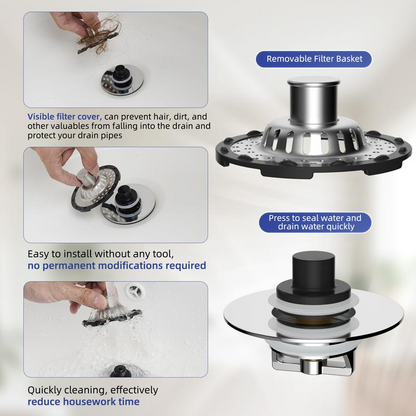 📢📢50% OFF !! ⏰Stainless Steel Kitchen Sink Strainer