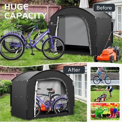 🏕️🚲Portable Weatherproof Bike Storage Shed for Bicycles & Outdoor Gear🔧