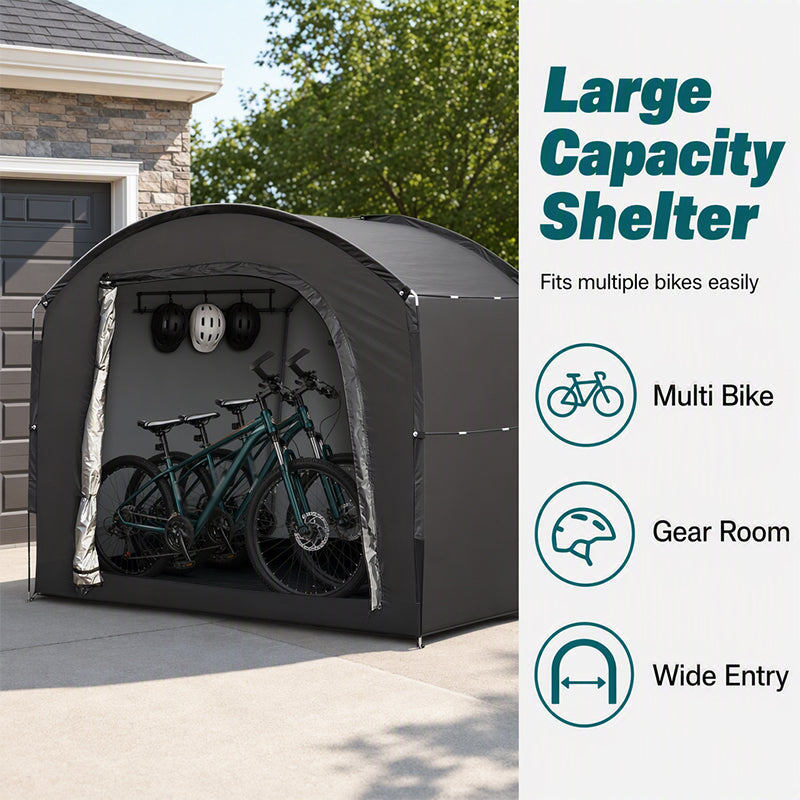 🏕️🚲Portable Weatherproof Bike Storage Shed for Bicycles & Outdoor Gear🔧