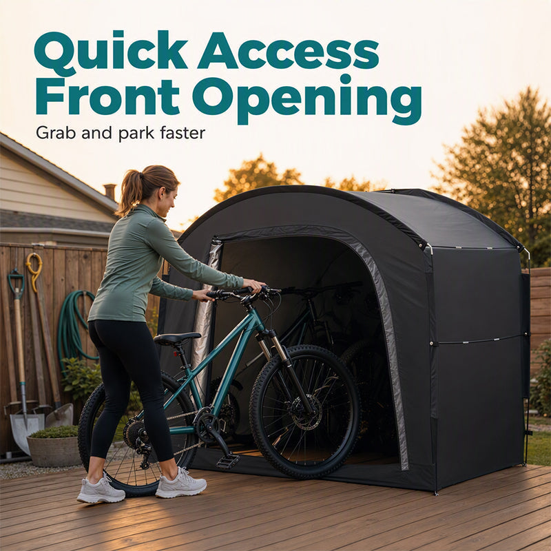 🏕️🚲Portable Weatherproof Bike Storage Shed for Bicycles & Outdoor Gear🔧