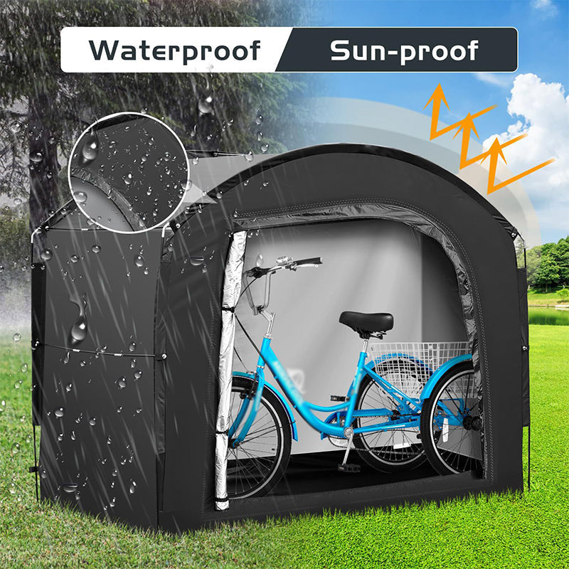 🏕️🚲Portable Weatherproof Bike Storage Shed for Bicycles & Outdoor Gear🔧