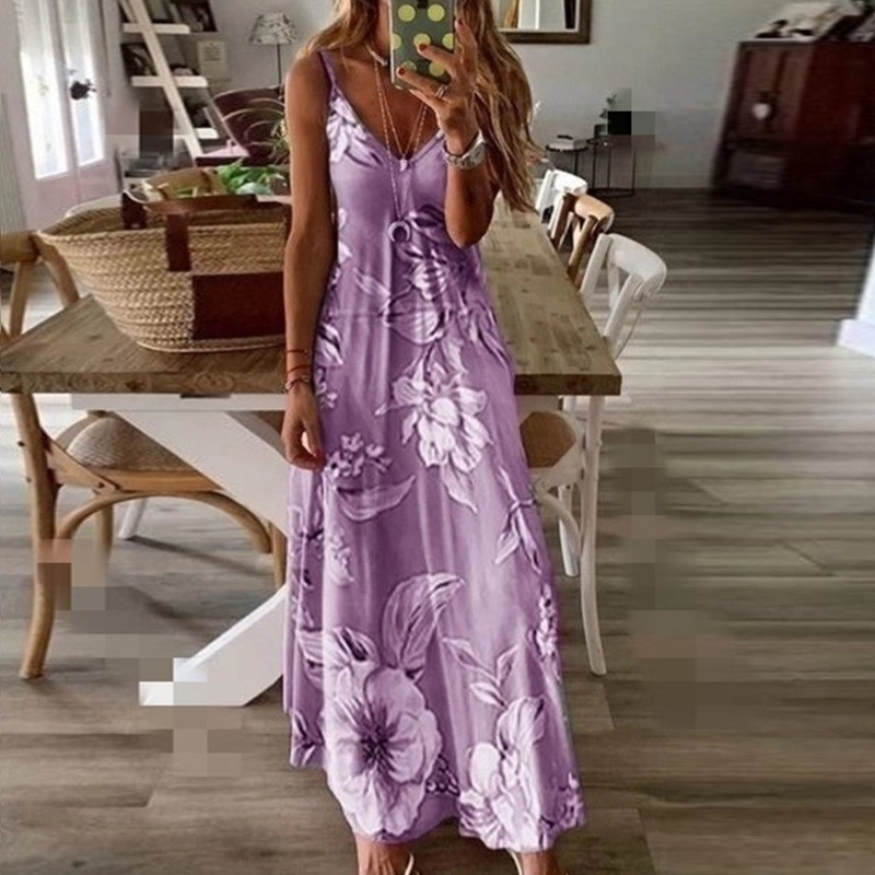 🌻 Women's Sunflower V-Neck Maxi Dress – Lightweight, Flowy & Perfect For Sunny Days ✨