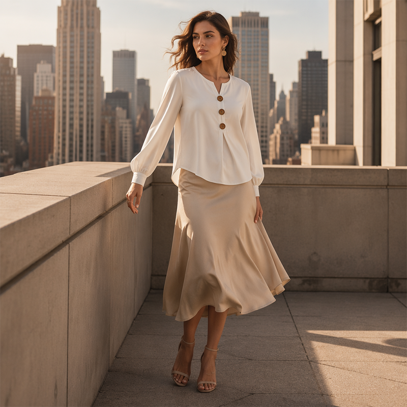 ✨🛍️Fresh Drop - Relaxed Velvet Blouse - Lightweight & Neat Finish for Everyday Elegance