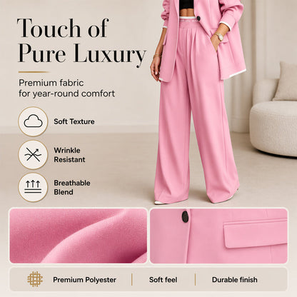 ✨🛍️Fresh Drop - Blazer & Wide-Leg Pant Suit – Clean Lines & Breezy Comfort for Confident All-Day Wear