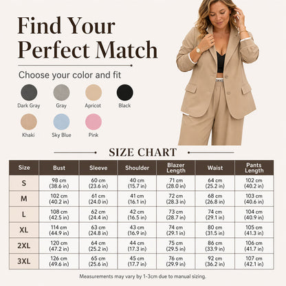 ✨🛍️Fresh Drop - Blazer & Wide-Leg Pant Suit – Clean Lines & Breezy Comfort for Confident All-Day Wear