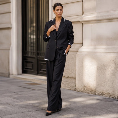 ✨🛍️Fresh Drop - Blazer & Wide-Leg Pant Suit – Clean Lines & Breezy Comfort for Confident All-Day Wear