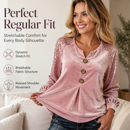 ⌛Limited-Time Offer-Women's Casual Velvet Long Sleeve Top