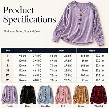 ⌛Limited-Time Offer-Women's Casual Velvet Long Sleeve Top