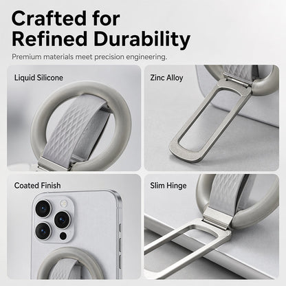 📱 Magnetic Phone Ring Holder with Finger Strap– Strong Hold, Soft Comfort & Hands-Free Freedom ✨